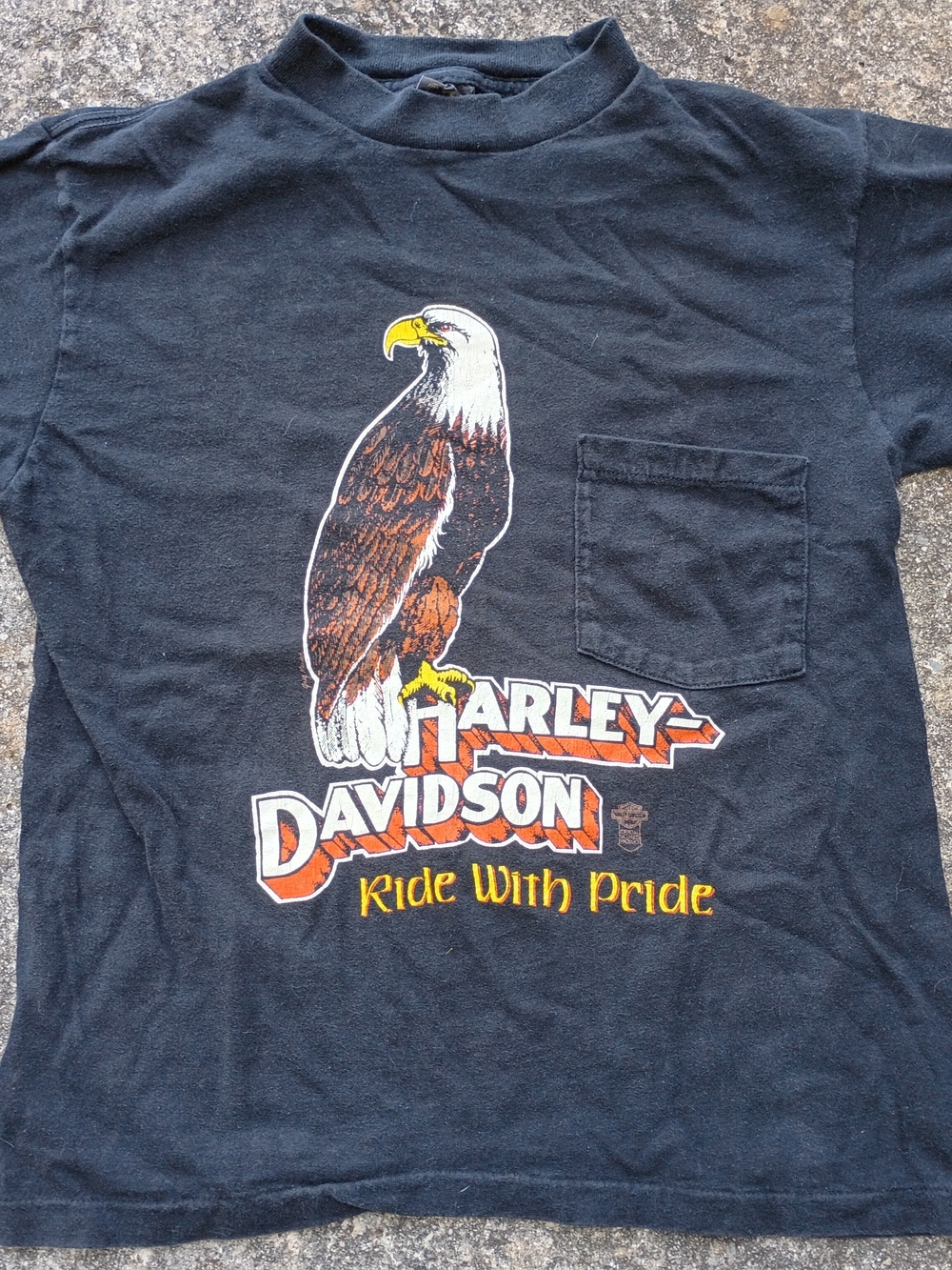 Vtg 1980s Black Harley-Davidson T Shirt Anvil Tag Size Medium